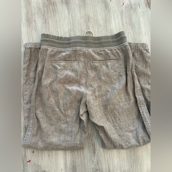 Athleta Linen Blend Joggers - Size 4 - Gray - Zip Pockets - Picture 3 of 9